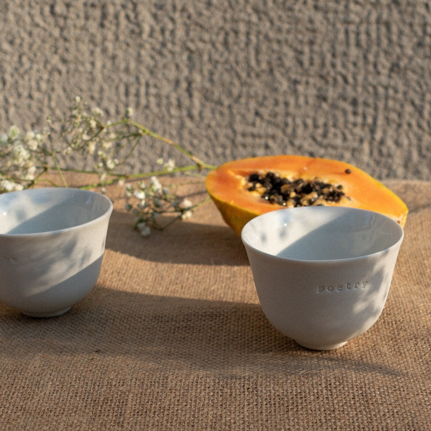 white espresso cup made with porcelain