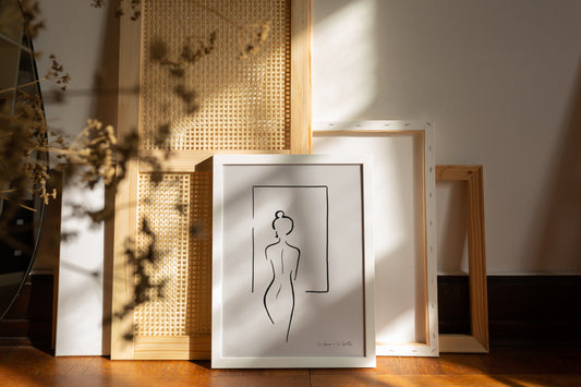 La femme à la fenêtre - Charcoal (Poster)