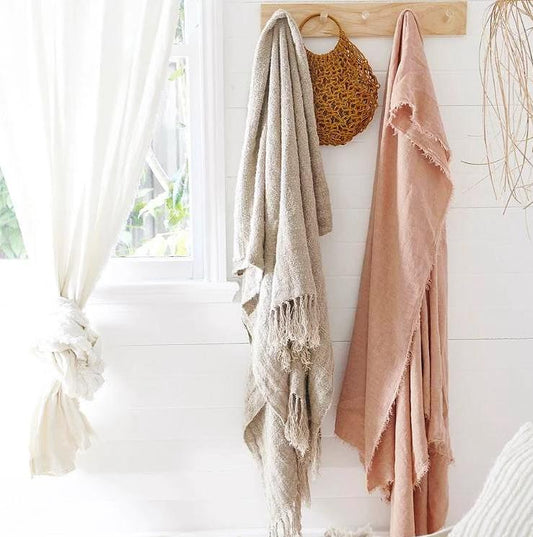 Linen Throw - Rose Dust
