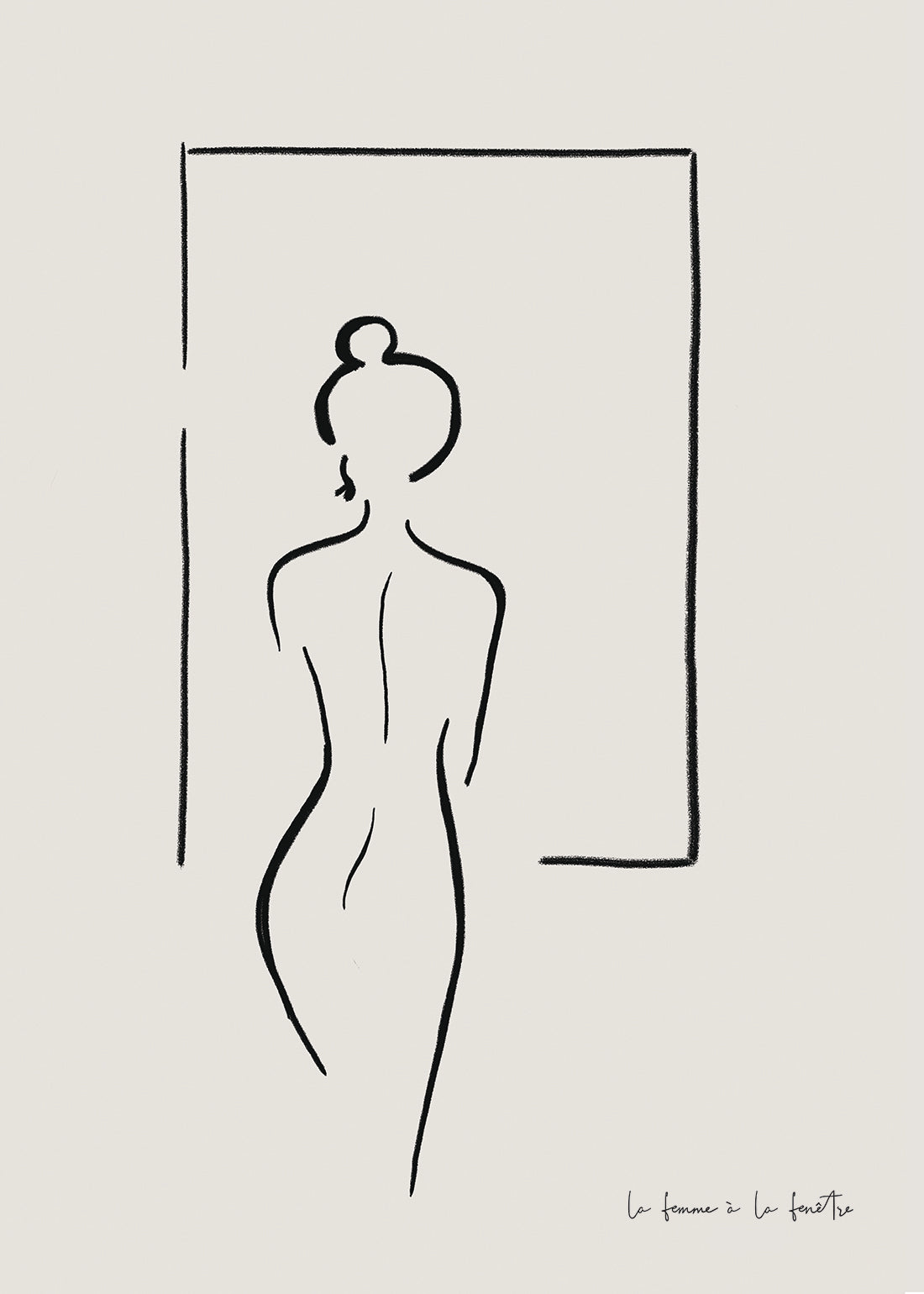 La femme à la fenêtre - Charcoal (Poster)